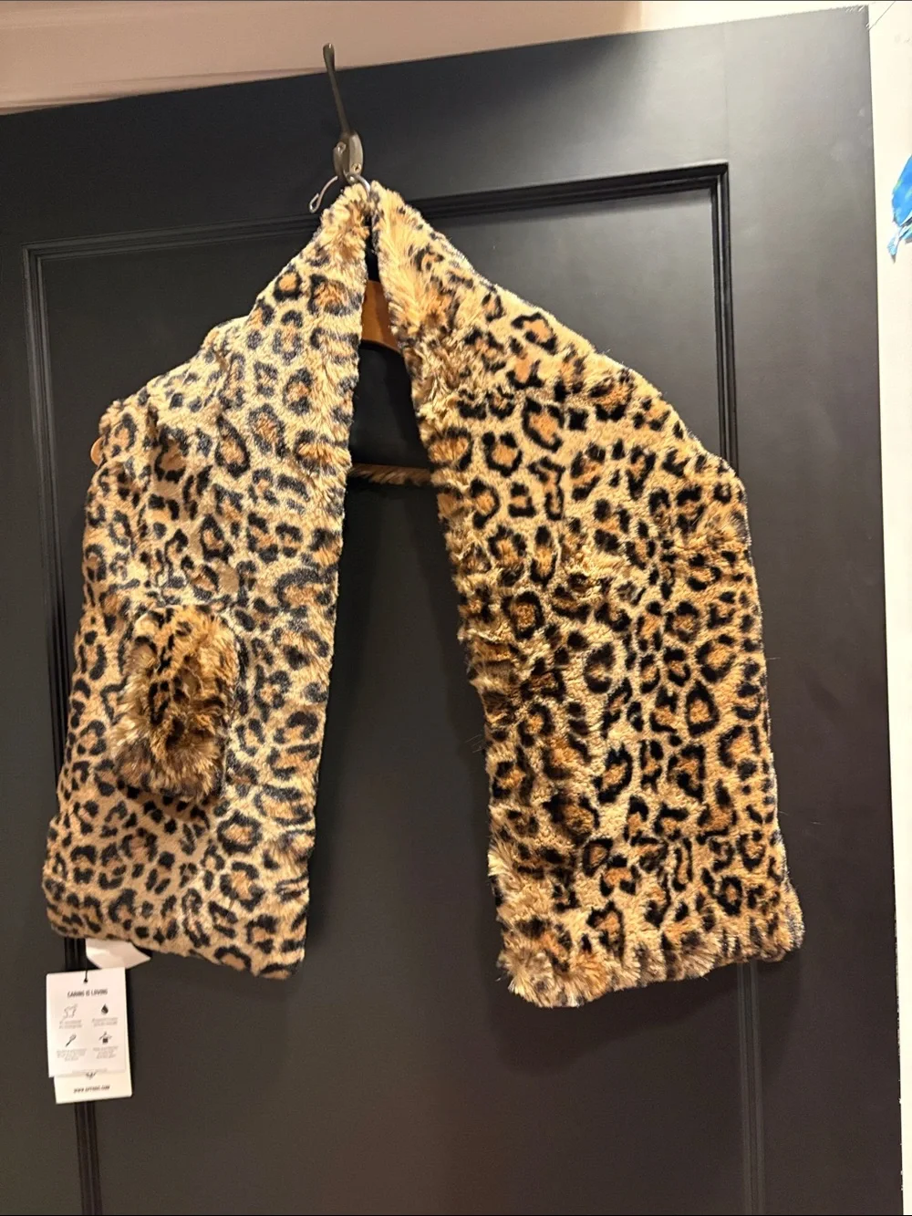 Cheetah leopard faux fur rabbit scarf soft feels like butter ski neck warmer